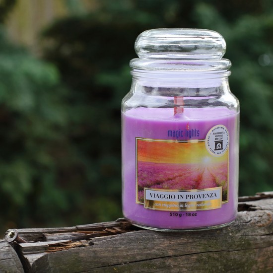 Magic Lights Lavender aromātiskā svece ar koka degli burciņā 510g