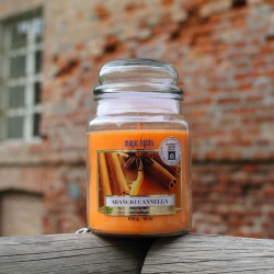 Magic Lights Orange cinnamon aromātiskā svece ar koka degli burciņā 510g