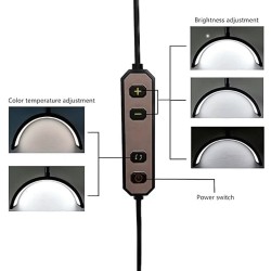 Lampa Moon LED melna galdam HD-M3X Lampa Moon LED melna galdam HD-M3X