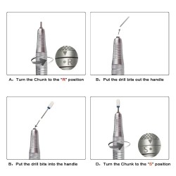 Elektriskā nagu frēze TP322 rozā 80W 35 000 apg./min.