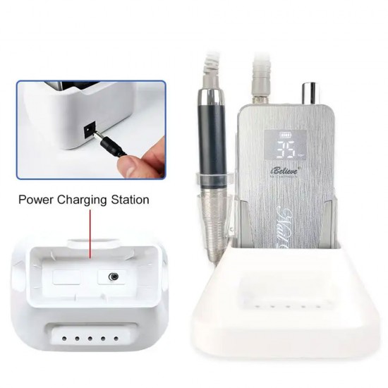 Elektriskā nagu frēze TP322 sudraba 80W 35 000 apg./min.