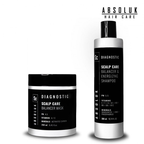 Absoluk Diagnostic Scalp Care Balancer shampoo 300ml + Absoluk Diagnostic Scalp Care Balancer mask 250ml