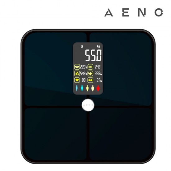 Aeno BS2S viedie ķermeņa svari ar krāsu displeju un aplikācijas vadību