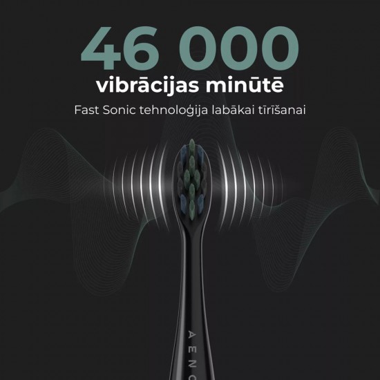 Aeno Sonic DB2S viedā elektriskā zobu birste melna 12 režīmi