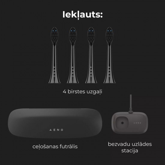 Aeno Sonic DB4 elektriskā zobu birste melna 9 režīmi