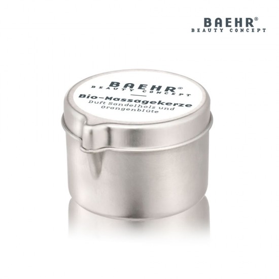 Baehr Bio-Massagekerze organiskā masāžas svece ar sandalkoku un apelsīnu ziediem 50ml