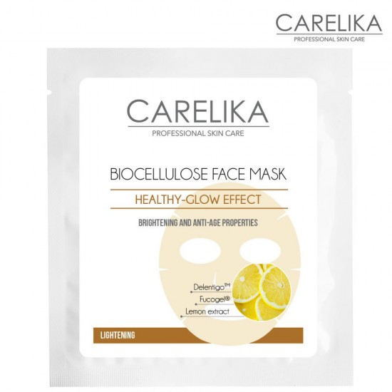 Carelika Biocellulose Face Mask Lightening balinoša biocellulozes sejas maska ar C vitamīnu 8ml