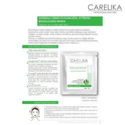 Carelika Biocellulose Face Mask Purifying-Oxygenating biocelulozes sejas maska attīroša zaļās tējas ekstraktu 8ml Carelika Biocellulose Face Mask Purifying-Oxygenating biocelulozes sejas maska attīroša zaļās tējas ekstraktu 8ml