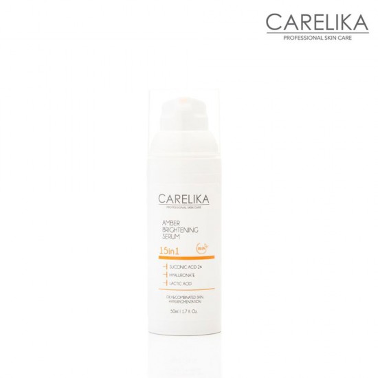 Carelika Amber Brightening Serum 15in1 nostiprinošs serums sejas mirzumam ar dzintarskāi 50ml