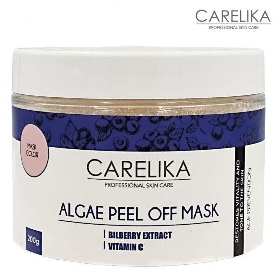 Carelika Algae Peel Off Mask Bilberry aļģu pulvera maska melleņu 200g