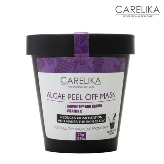 Carelika Algae Peel Off Mask Biowhite Kaolin aļģu pulvera maska ar vitamīnu C 25g