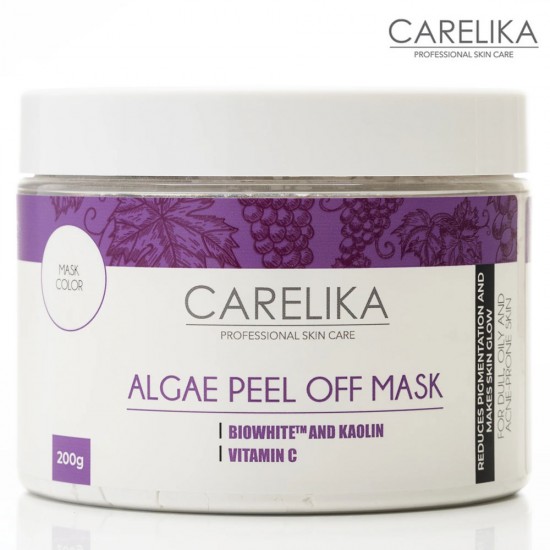 Carelika Algae Peel Off Mask Biowhite Kaolin aļģu pulvera maska ar vitamīnu C 200g