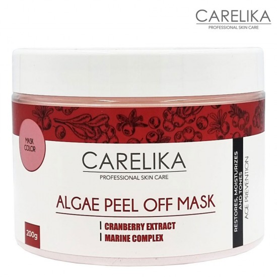 Carelika Algae Peel Off Mask Cranberry aļģu pulvera maska dzērveņu 200g