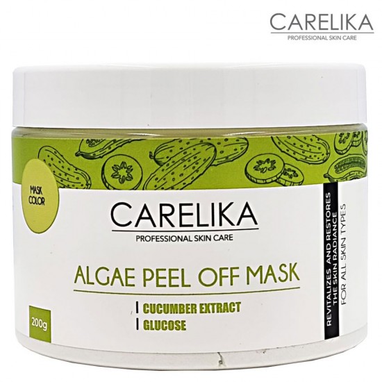 Carelika Algae Peel Off Mask Cucumber aļģu pulvera maska ar gurķi un glikozi 200g