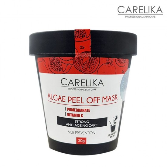 Carelika Algae Peel Off Mask Pomegranate aļģu pulvera maska ar granātābola ekstraktu 30g