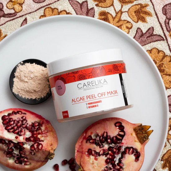 Carelika Algae Peel Off Mask Pomegranate aļģu pulvera maska ar granātābola ekstraktu 200g