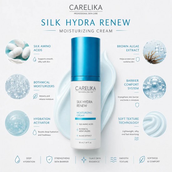 Carelika Silk Hydra Renew Moisturizing Cream mitrinošais krēms 50ml