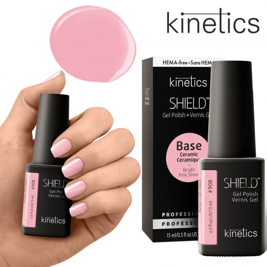 Kinetics Shield Ceramic Base #908 Bright Pink Silver 15ml