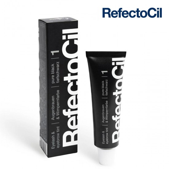 RefectoCil 1 Pure Black melna krāsa skropstām un uzacīm 15ml