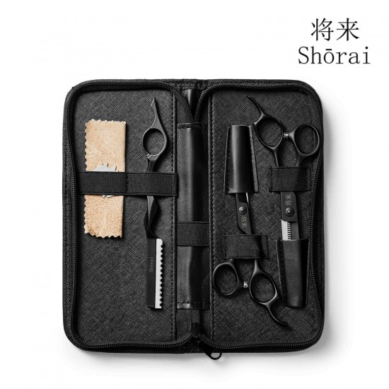 Shorai Starting Set Matt Black šķēru komplekts ar skuvekli 