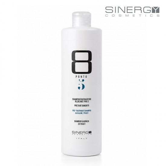 Sinergy 8 Punto 5 tehniskais pirmsprocedūras šampūns ar sārmainu pH 8,5 500ml
