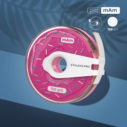Staleks Pro Expert PapmAm ATC-150W balta vienreizlietojamā abrazīvā lente plastmasas futrālī 7m 150 griti Staleks Pro Expert PapmAm ATC-150W balta vienreizlietojamā abrazīvā lente plastmasas futrālī 7m 150 griti