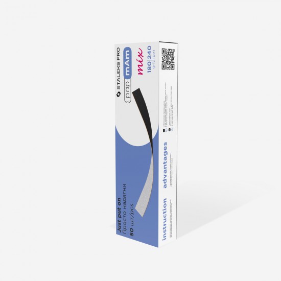 Staleks Pro Expert PapmAm DFCEMIX-22-180/240 vienreizlietojamās nomaināmās divpusējas vīles 180/240 grit 50gb