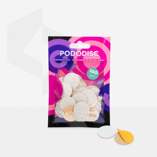Staleks Pro Expert PDF-20-100W replaceable files for pedicure disks 100 grit 50pcs