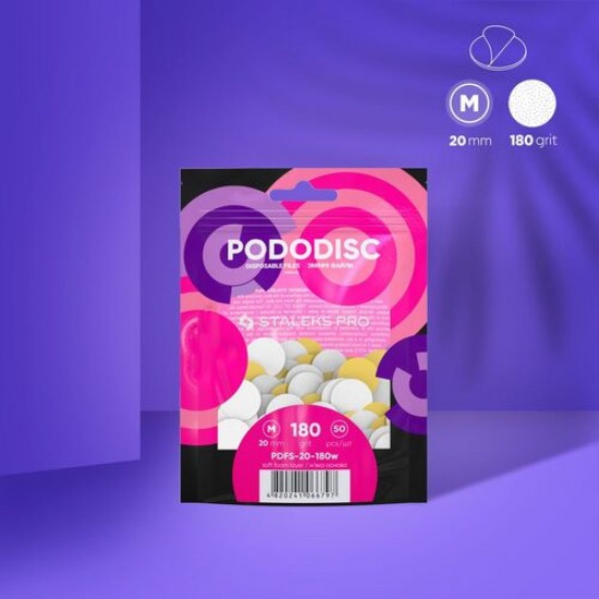 Staleks Pro Expert PDFS-20-180W maināmi faili pedikīra diskam ar porolona slāni 180 griti 50gb