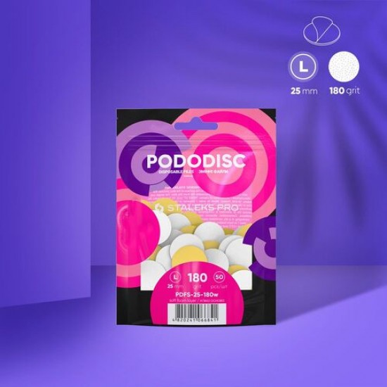 Staleks Pro Expert PDFS-25-180W maināmi faili pedikīra diskam ar porolona slāni 180 griti 50gb