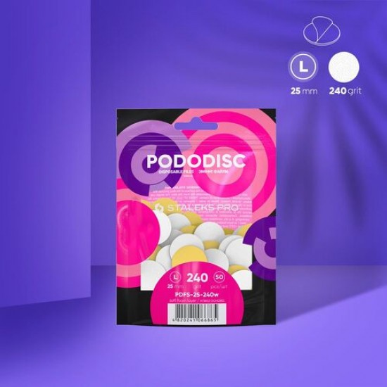 Staleks Pro Expert PDFS-25-240W maināmi faili pedikīra diskam ar porolona slāni 240 griti 50gb
