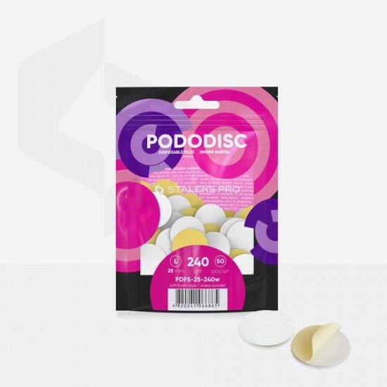 Staleks Pro Expert PDFS-25-240W maināmi faili pedikīra diskam ar porolona slāni 240 griti 50gb