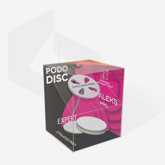 Staleks Pro Expert Pododisc PDSET-20 pedikīra disks 20mm ar vienreizlietojamo vīļu komplektu 180 griti 5gab