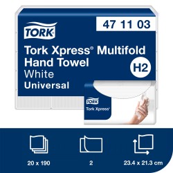 Tork H2 Xpress Universal roku dvieļi Z-veida 190gab. Tork H2 Xpress Universal roku dvieļi Z-veida 190gab.