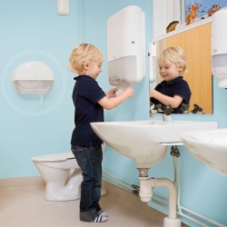Tork T2 Mini Jumbo tualetes papīra turētājs balts Tork T2 Mini Jumbo tualetes papīra turētājs balts