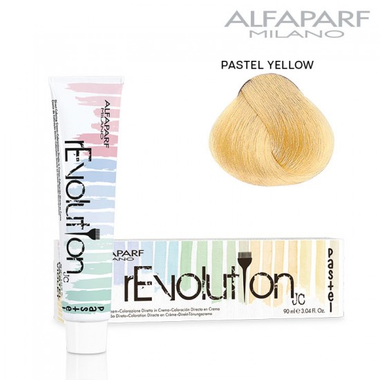 AlfaParf rEvolution Pastel Yellow tiešās iedarbības matu krāsa gaiši dzeltenā 90ml