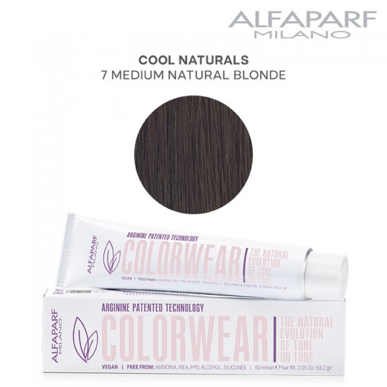 AlfaParf Color Wear краска для волос Cool Naturals 7 Medium Natural Blonde 60мл