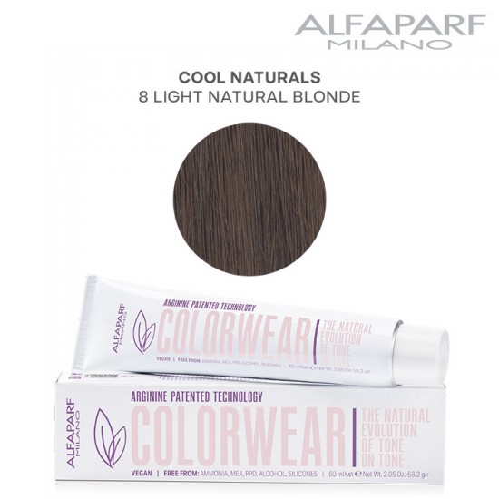 AlfaParf Color Wear краска для волос Cool Naturals 8 Light Natural Blonde 60мл