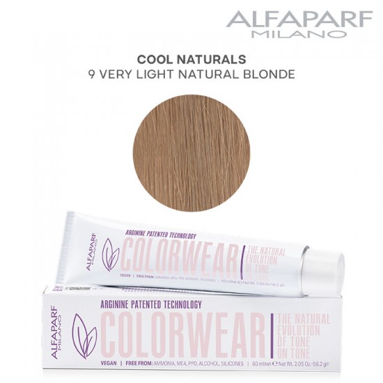 AlfaParf Color Wear краска для волос Cool Naturals 9 Very Light Natural Blonde 60мл