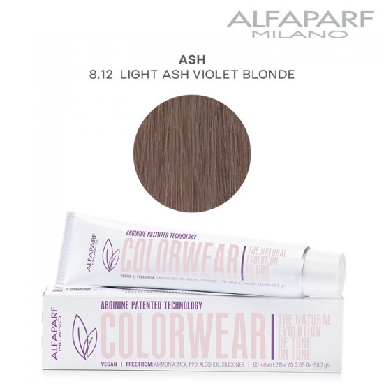 AlfaParf Color Wear краска для волос Ash 8.12 Light Ash Violet Blonde 60мл