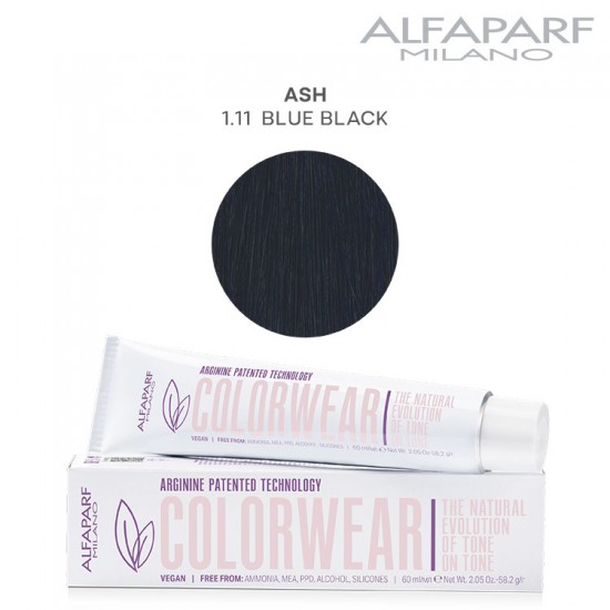 AlfaParf Color Wear matu krāsa Ash 1.11 Blue Black 60ml