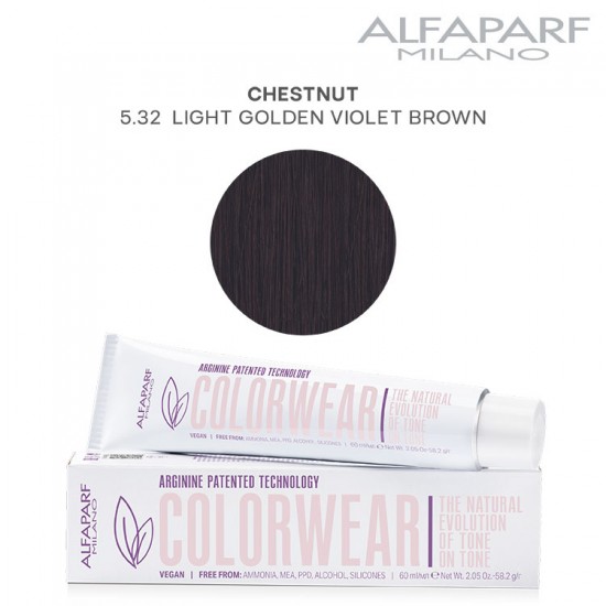 AlfaParf Color Wear matu krāsa Chestnut 5.32 Light Golden Violet Brown 60ml
