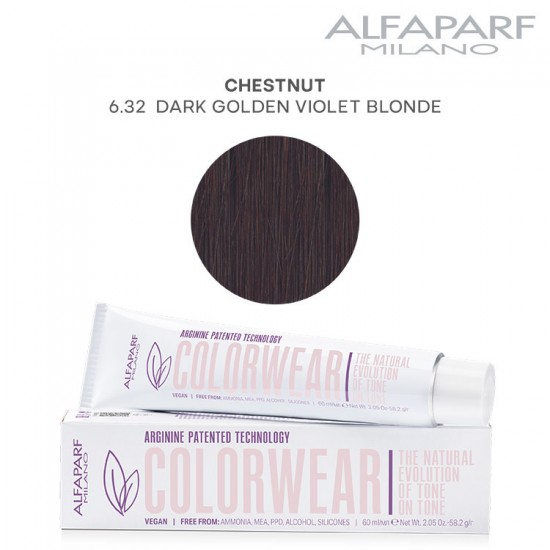 AlfaParf Color Wear краска для волос Chestnut 6.32 Dark Golden Violet Blonde 60мл