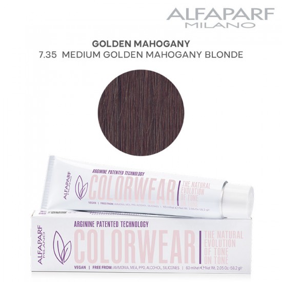 AlfaParf Color Wear matu krāsa Golden Mahogany 7.35 Medium Golden Mahogany Blonde 60ml