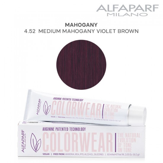 AlfaParf Color Wear matu krāsa Chocolate 4.52 Medium Mahogany Violet Brown 60ml