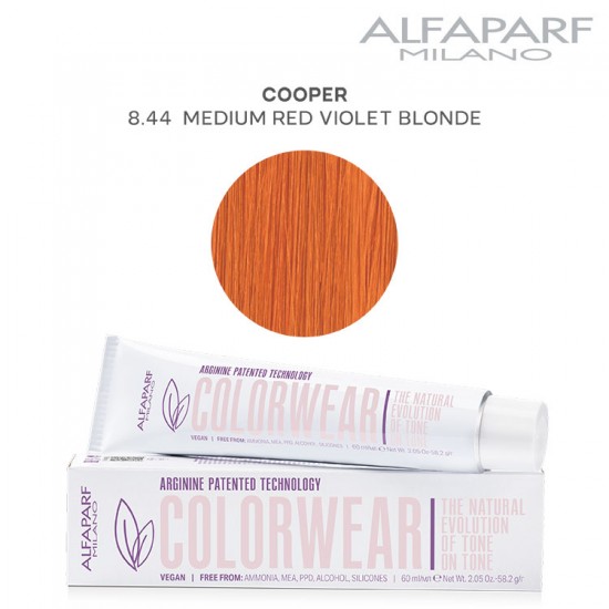 AlfaParf Color Wear краска для волос Cooper 8.44 Medium Red Violet Blonde 60мл