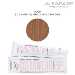 AlfaParf Color Wear краска для волос Gold 8.03 Light Slightly Gold Blonde 60мл AlfaParf Color Wear краска для волос Gold 8.03 Light Slightly Gold Blonde 60мл