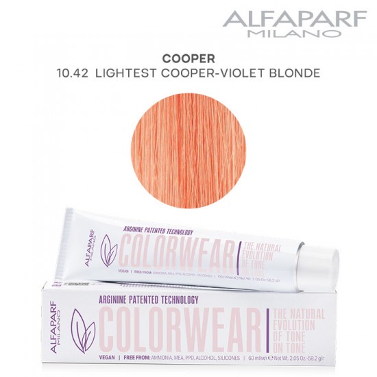 AlfaParf Color Wear краска для волос Cooper 10.42 Lightest Cooper Violet Blonde 60мл