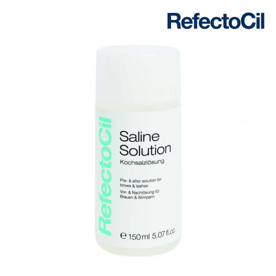 RefectoCil Saline Solution Средство обезжиривает и удаляет загрязнения с ресниц и бровей перед окрашиванием  150ml