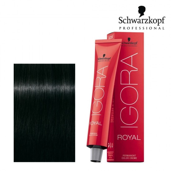 Schwarzkopf Pro Igora Royal 1-0 melns dabiskais tonis 60ml Schwarzkopf Pro Igora Royal 1-0 melns dabiskais tonis 60ml